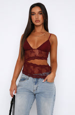 Count On You Lace Top Wine