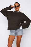 Winter's Chill Knit Sweater Chocolate