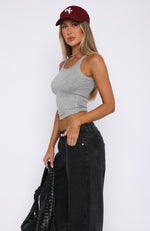 Change My Life Ribbed Tank Grey Marle