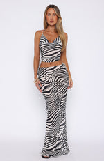 Luminous Maxi Skirt Zebra