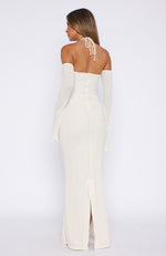 To The Beach Long Sleeve Maxi Dress Cream