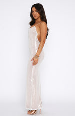 Misery Business Maxi Dress White Sequin