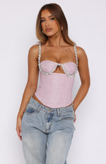 Out On The Town Embellished Bustier Pink