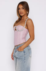 Out On The Town Embellished Bustier Pink