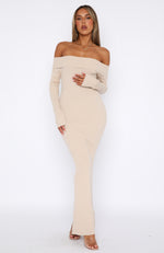 Don't Call Me Anymore Long Sleeve Maxi Dress Oat