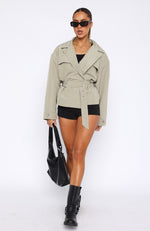 Indecisive Cropped Trench Khaki