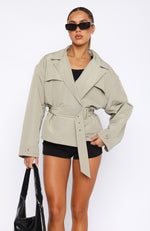 Indecisive Cropped Trench Khaki
