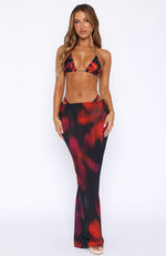 Luminous Maxi Skirt Sangria Floral