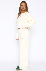Trading Places Wide Leg Sweatpants Cream