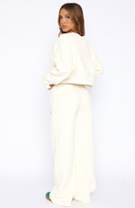 Trading Places Wide Leg Sweatpants Cream