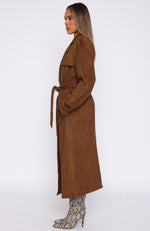 Crowned Chaos Suede Trench Almond