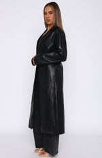 Two Timer PU Coat Black