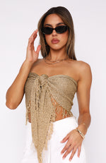 Face It Again Scarf Top Champagne