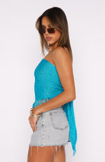 Face It Again Scarf Top Aqua