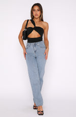 Let's Relax High Rise Slim Leg Jeans Light Blue Wash