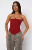 Let It Go Strapless Bustier Wine