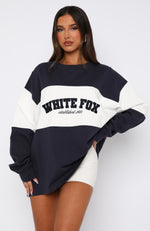 Need You More Long Sleeve Oversized Tee Navy