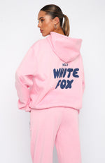 Pullover Comfort Club White Fox Pink Hoodie - Danezon