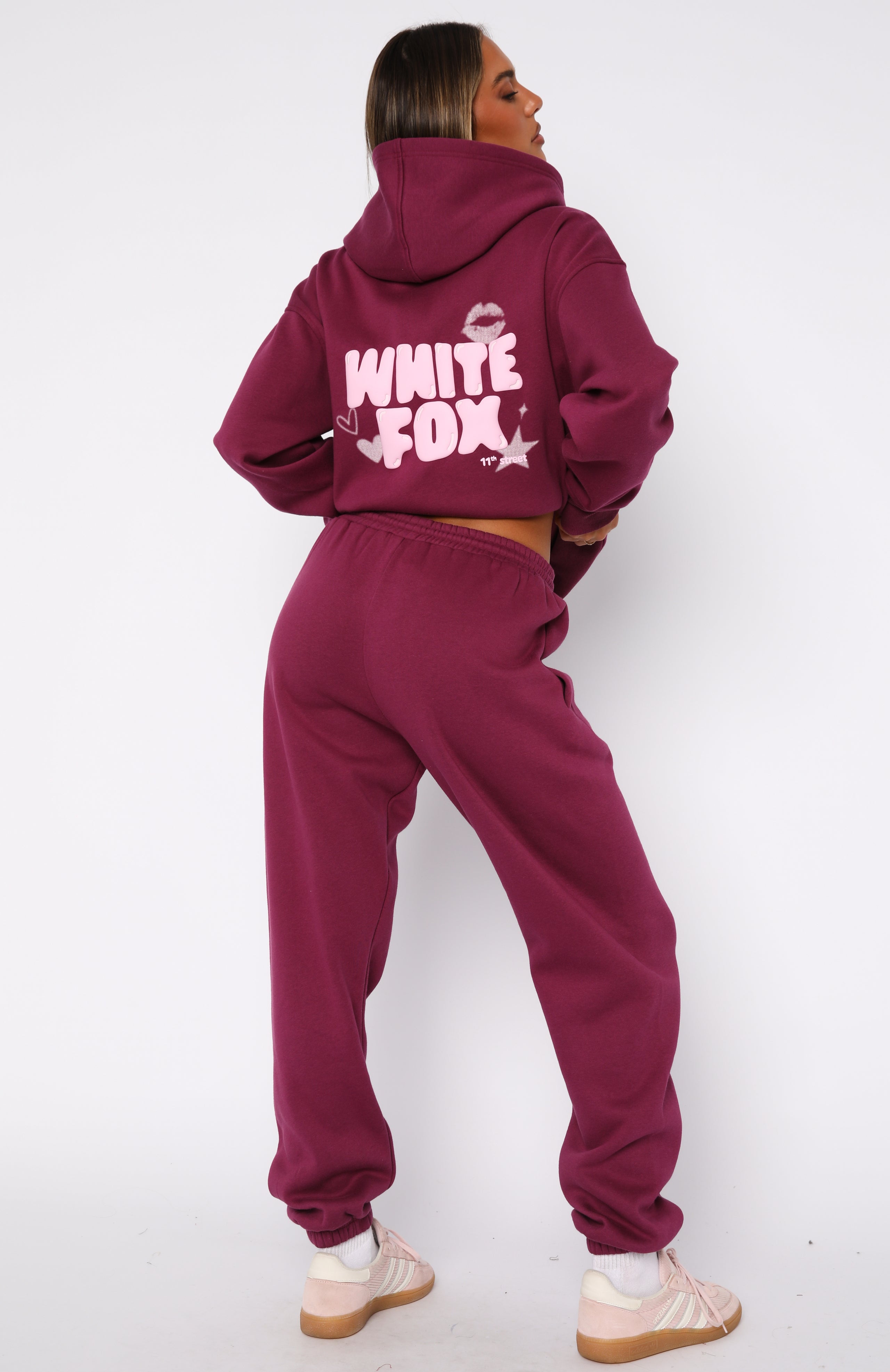 11th Street Sweet Kisses Sweatpants Very Berry | White Fox Boutique