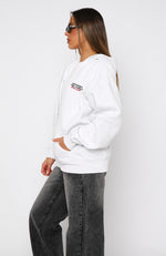 Will You Call Zip Front Hoodie Grey Marle