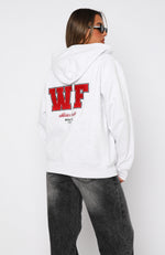 Will You Call Zip Front Hoodie Grey Marle