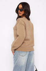 All I Need To Hear Knit Sweater Beige