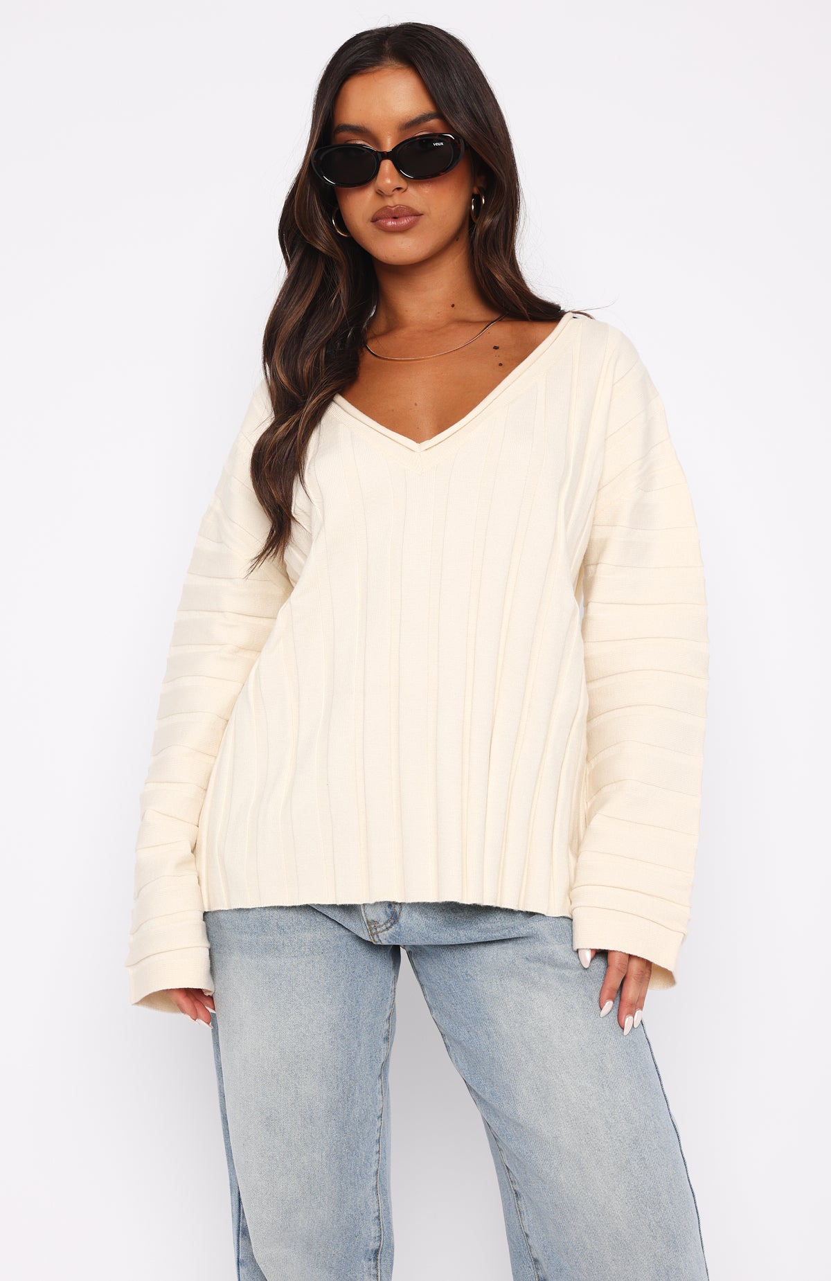 Aligned With You Sweater Cream | White Fox Boutique