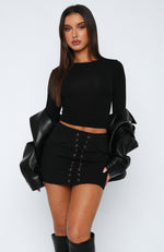 Work For It Mini Skirt Black