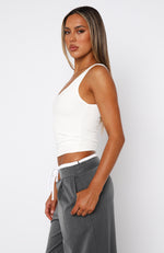 Let Me Adore You Ribbed Tank Top White