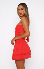 Seeking You Strapless Mini Dress Chilli