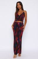 No Later Maxi Skirt Garnet
