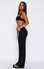 Time To Relax Crochet Pants Black