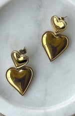 Gracie Heart Earrings Gold