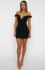 Wrongs And Rights Off Shoulder Mini Dress Black