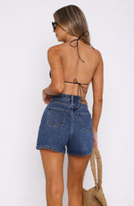 Hurt Feelings Denim Shorts Cobalt Blue Wash