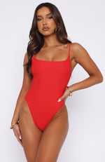 Ocean Waves One Piece Red