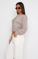 Warm Whispers Knit Cardigan Taupe