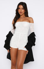 Outta My System Lace Playsuit White