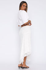 Falling Quick Maxi Skirt White