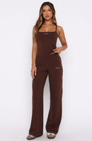 Core Strengths Wide Leg Pants Chocolate