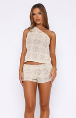 Athena Crochet Shorts Off White