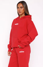 With Love In The Moment Oversized Hoodie Red