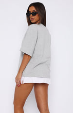 Let It Out Oversized Tee Grey Marle