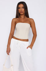 Play It Off Strapless Bustier Cream
