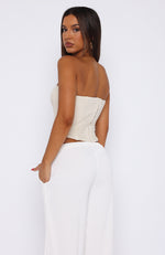 Play It Off Strapless Bustier Cream