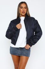 Walk On Out Bomber Jacket Navy