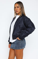 Walk On Out Bomber Jacket Navy