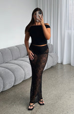 Under My Spell Lace Maxi Skirt Black