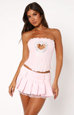 The Old Days Pleated Mini Skirt Pink