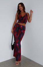 No Later Maxi Skirt Garnet